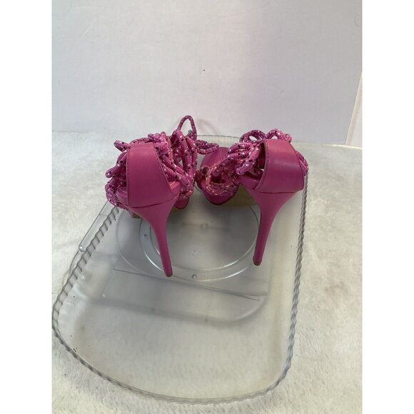 Steve Madden Fiore Ankle Rope Tie Sandal In Multi Pink Size 8.5 Stiletto Heels - Picture 4 of 9
